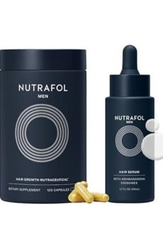 Nutrafol Men’s Hair Growth Supplement & Hair Serum – 1-Month Supply (1.7 fl oz Serum + Capsules)